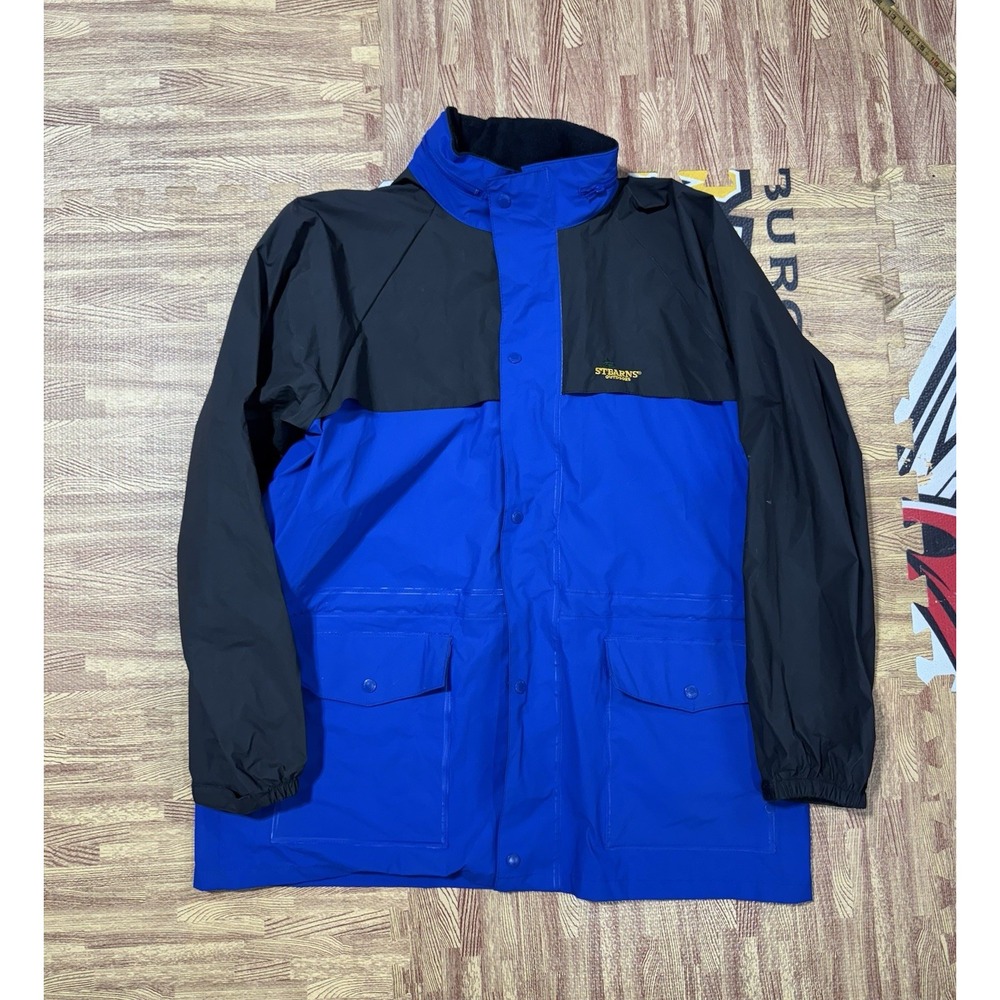 Stearns Rain Jacket Blue Black Colorblock Outdoor Coat Men's L